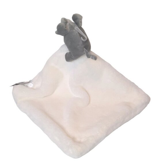 Mary Meyer Afrique Huggy Elephant Ivory Security Lovey Baby Blanket 12" X 12" - Picture 3 of 5